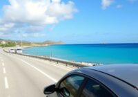 Rental car by Curacao beach