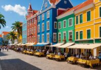 Kleurige gebouwen en levendige markt in Willemstad