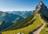 Christoffelberg-Gipfel mit üppigen Wäldern und felsigen Wegen