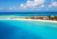 Aerial view of Curacao beach and resort