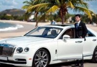 Luxusauto am Strand von Curacao mit Fahrer